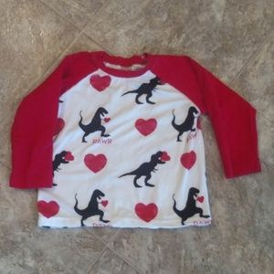 Toddler Boy Super Soft Dinosaur Heart Raglan Shirt